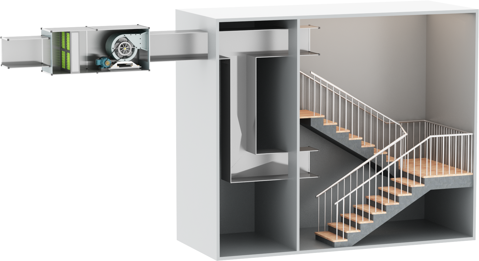 BMS graphics example: Staircase pressurisation fan